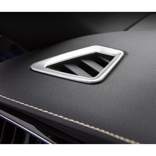 Car Dasboard Air Conditioning Outlet Frame Decoration Sticker Trim For Volvo XC60 2018 Stainless Steel Interior Styling