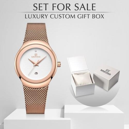 NAVIFORCE Women Watch Fashion Quartz Watches Lady Waterproof Wristwatch With Box Set For Sale Simple Girl Clock Relogio Feminino