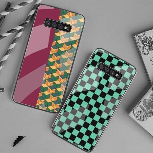 Demon slayer haori Phone Case Tempered Glass For Samsung S20 Plus S7 S8 S9 S10 Plus Note 8 9 10 Plus