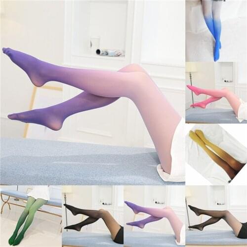 Gradient Watercolor Pantyhose Women Sexy Slim Tie-Dye Vintage Tights Stockings Lady Casual Fashion Party Bottom Pantyhose New