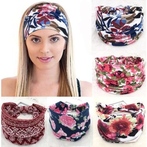 Cotton Women Headpiece Stretch Hot Sale Turban Hair Accessories 1PC Headwear Yoga Run Bandage Hair Bands Headbands Wide Headwrap