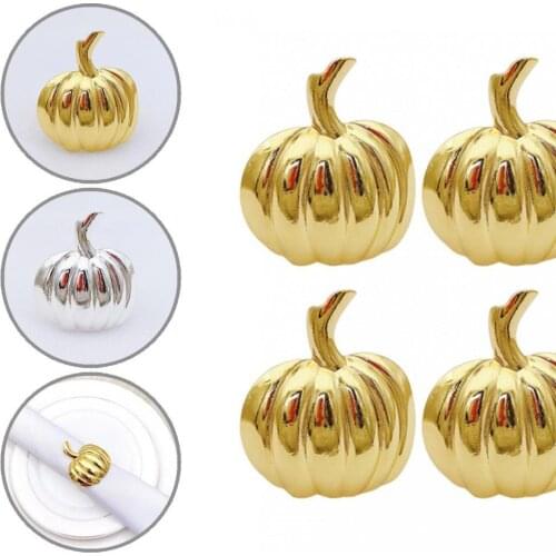 Exquisite Workmanship Long Lasting Pumpkin Shape Napkin Rings for Halloween