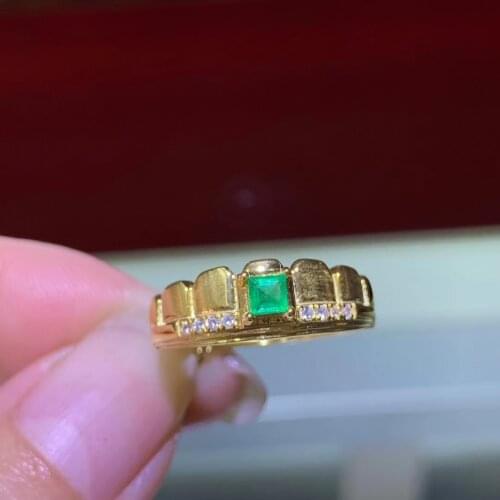 CoLife Jewelry 925 Silver Emerald Ring 3mm Natural Emerald Silver Ring Fashion Silver Gemstone Ring Brithday Gift for Woman