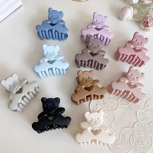 Korean Fashion Colorful Resin Bear Hair Claws for Women Girls Hair Jewelry Harajuku Animal Hairpin Clamp Headwear Accessories