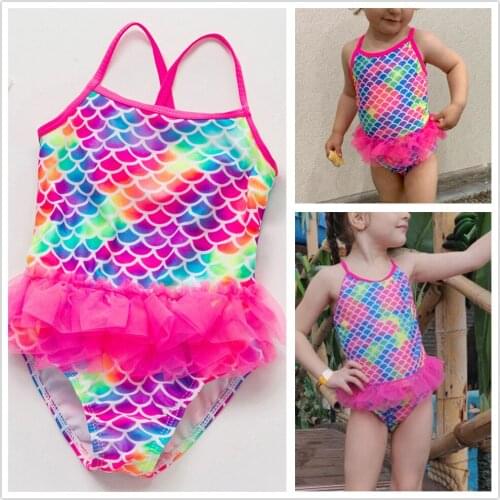 3~8Year Toddler Baby Girls Swimsuit Lace Girls Swimming dress Baby swimsuit one piece Children Swimwear Kids Beach wear
