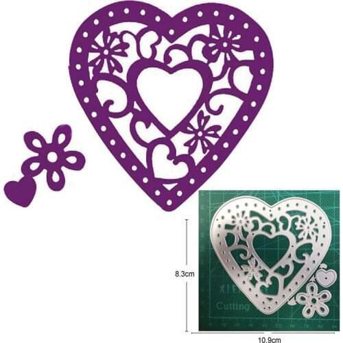 Metal cutting dies cut die mold lace heart frame decoration Scrapbooking dies paper craft knife mould blade punch stencils dies