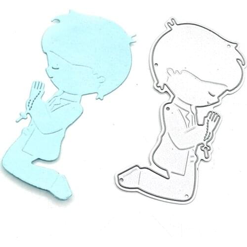 Julyarts The Boy Pray Metal Die Cut Craft Cutting Dies Card Making Stencils Die Cut for DIY Scrapbooking Album Paper Card