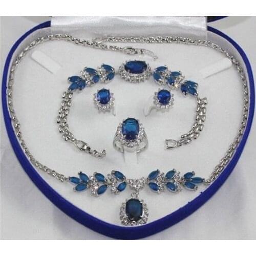 Bridal Fashion Jewellery Womens Set Necklace Earring Ring Bracelet+box
