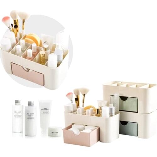 Desktop Makeup Organizer Drawers Cosmetics Storage Box Division Office Desk Organiser Desktop Stationery Portable Storage Box