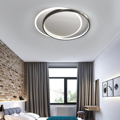 2021 New Bedroom Lamp Ceiling Lamp Modern Minimalist Ultra-thin Geometric Room Lamp Nordic Black and White Art Study Room Lamp