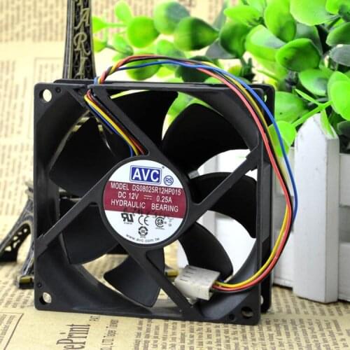 Original FOR AVC 8025 8cm 12V 0.25A 4-wire WM temperature-controlled chassis fan DS08025R12HP015