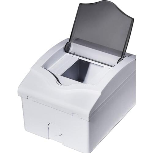 Plastic Power Distribution Protection Box Power Supply with Clear Hinged Window, 4- Way for Circuit Breaker Indoor on The Wall