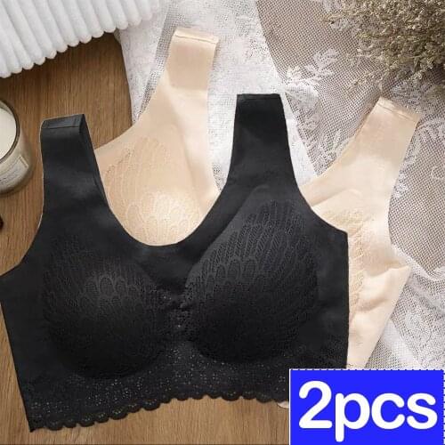 Dropshipper 2pieces Latex Seamless Bra Bras For Women hock-proof Pad Push Up Brassiere Comfortable Bralette Pad