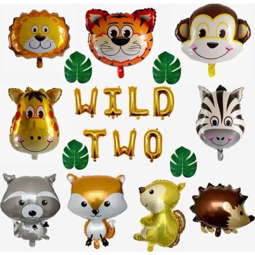 Jungle Animal Foil Balloon Decoration Birthday Party Baby Shower Jungle Theme Party Plant Animal Balloon Childrens Toy Supplies