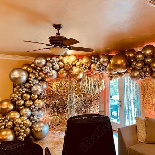 252pcs Silver Latex Balloon Arch Kit Wedding Birthday Party Gold Balloon Garland Event Dinner Table Baby Shower Decoration