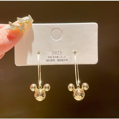Cute Bear Cartoon Mouse Earrings Dangle Wholesale 2021 Charm Earring Exquisite Jewelry For Women Fashion Anime Accessories