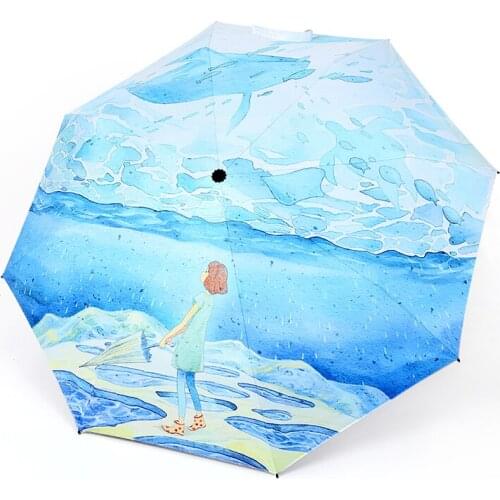 5 fold umbrella dual-use sunscreen s ultra light womens mini small fresh shade folding