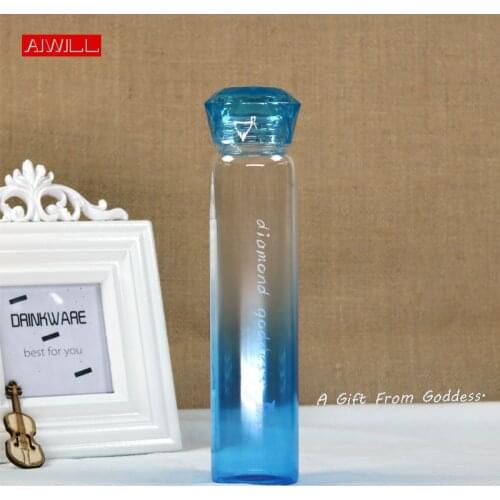 AIWILL Glass water Bottles multicolor Transparent Fashion Creative Women/Girl Portable Water Drinkwares Fruit Bottles Garrafa