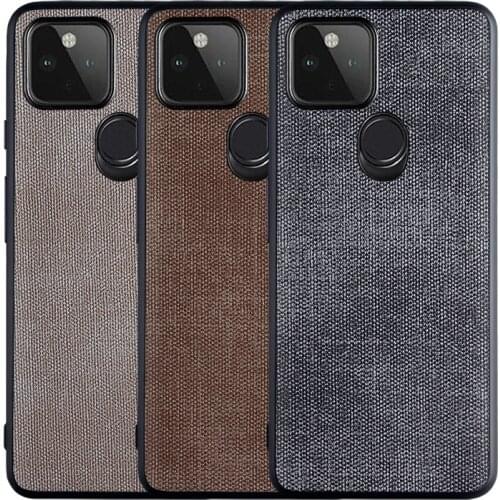 Canvas Fabric Case for Google Pixel 5 4A 5G 4 XL Soft TPU Around The Edge Hard PC At The Back 3in1 material