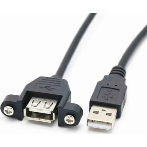 USB 2.0 A type Male to Female M/F extension cable w/ screws for Cord Panel Mount 0.3m 0.5m 1.0m 1.5m 3m