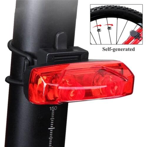 Bike Rear Lights Induction Tail Light Bike Bicycle Warning Lamp Magnetic Power Generate Taillight Cycling Safety Hot Sell