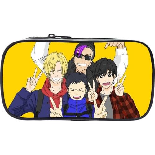 Banana Fish Pencil Case Manga Zipper Pencil Bag Students Pencil Box Wallet Storage Bag Multifunction Stationery School Supplies