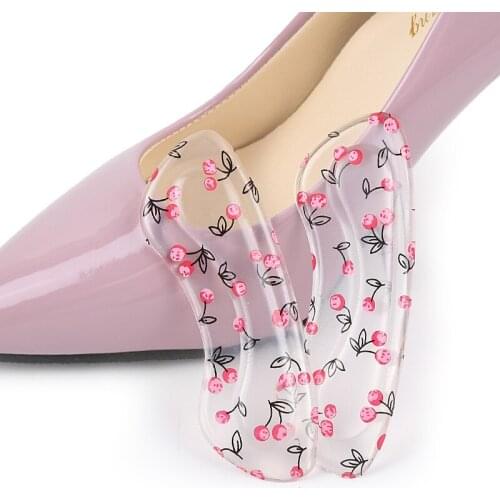 1Pair Silicone Women Strip Heel Stick Massage Pedicure Foot Care Insoles Inserts Shoes Liner Gel Pad Feet Protector Ramdon Color