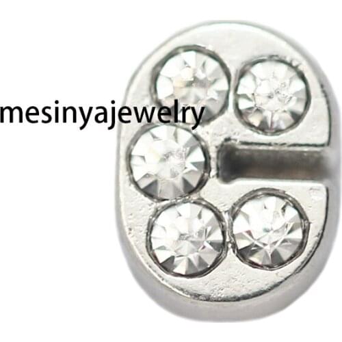10pcs Letter C With Zircon Crystal Custom Floating Charms For Glass Locket