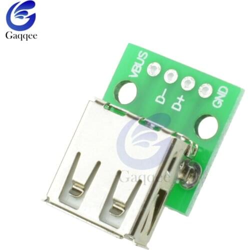 10pcs Type A Female USB To DIP 2.54MM PCB Board Adapter Converter For Arduino connector