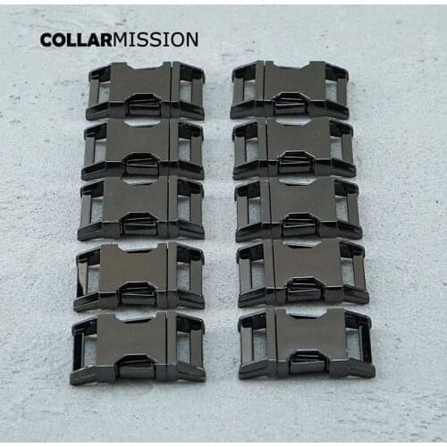 100pcs/lot Heavy duty DIY dog collar buckles Gun Black for 20mm sewing Paracord Leathercraft handmade accessories CK20QH