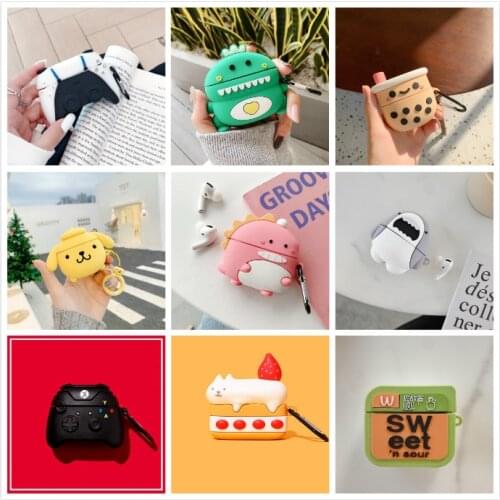 3D Cartoon Dragon funny cute silicone Case For Apple Airpods pro cover For Air pods pro Case Wireless charging soft Cover Box