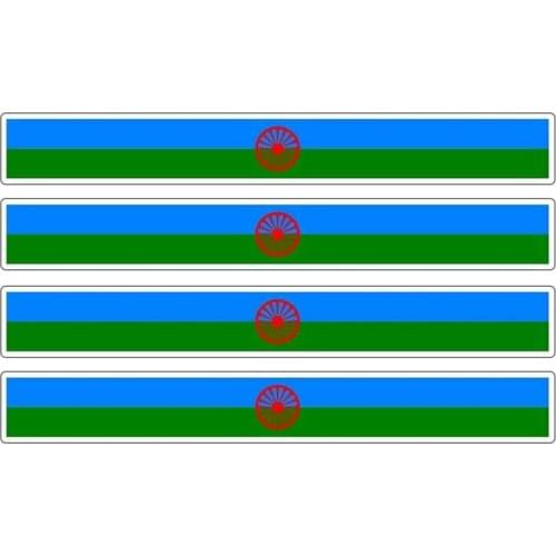 4pcs Patriotic Stickers Flag Stripes Vinyl KK PVC 13cm X 1.7cm Car Motorcycle Decoration Tuning Gipsy Romani Roms Car Stickers