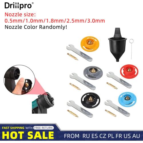 Electric Paint Sprayer Accessories, ABS Needle Funnel And Multi-size Nozzle Power Tools Part for Drillpro Sprayer Paint Gun