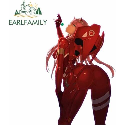 EARLFAMILY 13cm x 8.3cm For Darling In The Frankxx Motorcycle Car Stickers Refrigerator Decal Car Accessories Anime Graphics