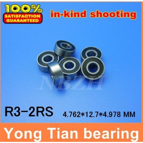 Free shipping 20 pcs inch series rubber shielded ball bearing R3-2RS / R3RS 3/16 x1 /2 x 0.196 inch 4.762x12.70x4.978 mm