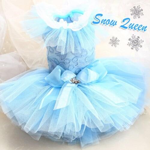 Free Shipping Advanced Custom Snow Queen 12 Layers Lace Sleeve Tulle Dog Clothes Dress Pet Outfit Evening Party Poodle