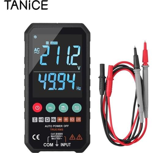 TANiCE 6000 Counts Digital Multimeter Smart Voltmeter True Rms Analog Bar Capacitance Temperature NCV Tests Meter For Factories