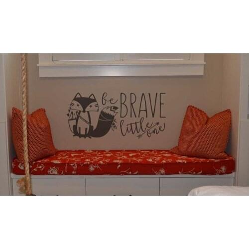 Custom color handmade wall stickers for kids room be brave little one wall decals quotes baby nursery room decor mural A719