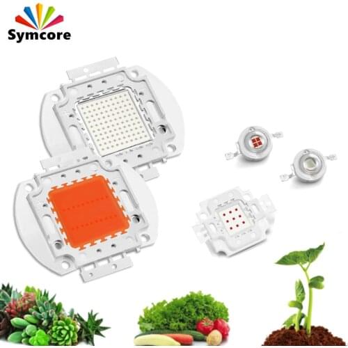 LED Grow Chip Phyto Lamp 1W 3W 5W 50W 100W Full Spectrum Deep Red 660nm Royal Blue 440nm Light Beads For Plant Seedling Grow