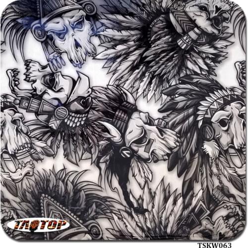 ITAATOP TSKW063 0.5m*2m pva aqua print film water transfer vinyl roll hydro graphics film skull