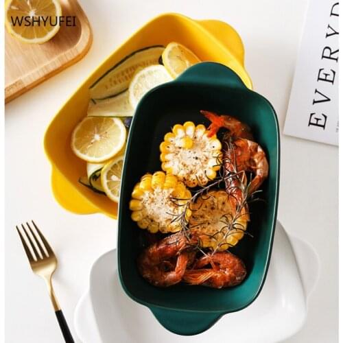 Ceramic cheese rice cooker special offer creative tableware household oven plate fish tank Nordic household kitchen tableware