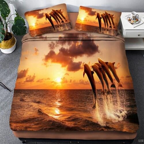 Dolphin Animal Series Bedding Set Ocean Quilt Set Double Queen 3d comforter sets conforter set queen size