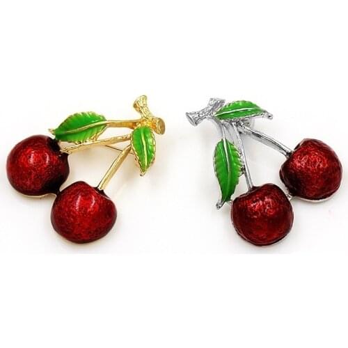 Fashion Creative Cherry Corsage Fruit Brooch Personality Fashion Accessories Pin Female