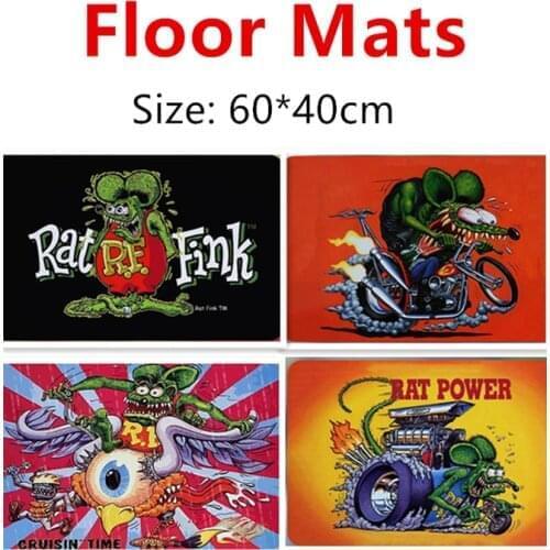 Rat Fink Ratfink home mat tapis caroset flannel Hallway Anti-Slip Carpet For Door tapetes felpudo de la puerta de entrad