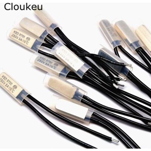 5Pcs KSD9700 250V5A Temperature Switch Thermal control Normally Closed 15/20/25/30/35/40 Degree Celsius