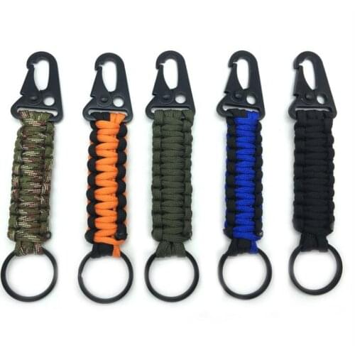 Outdoor Paracord Corkscrew Car EDC Keychain Climb Keychain Tactical Survival Tool Carabiner Hook Cord Backpack Buckle