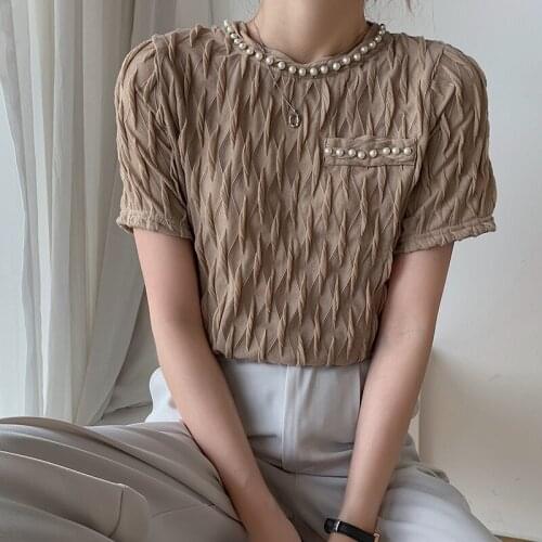 2021 New Design Sense Niche Foreign Style Wild Loose Thin Temperament Tops Lace Short-sleeved T-shirts Womens Summer T-shirt