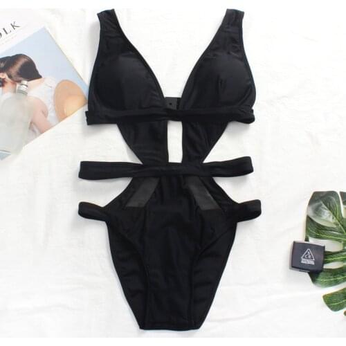 New Sexy Brazilian One Pieces Women Hollow Bandage Deep-V Swimwear Slender Ladies Swimsuit Beach Wear Biquini Bathing Suits