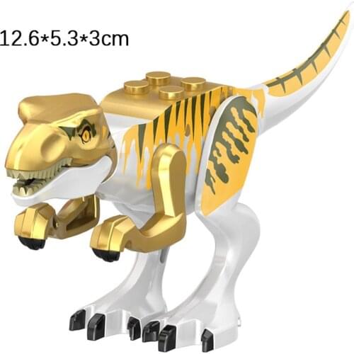 Single Sale Animal Series Jurassic Dinosaur Tyrannosaurus Velociraptor Triceratops DIY Model Building Blocks Bricks Toys Gifts