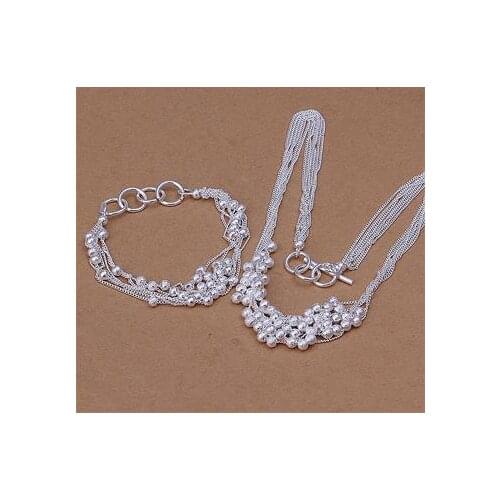 Wholesale Hot S925 sterling Silver color Jewelry jewelry charms bracelet bracelet.clear crystal beads bracelet PDL017